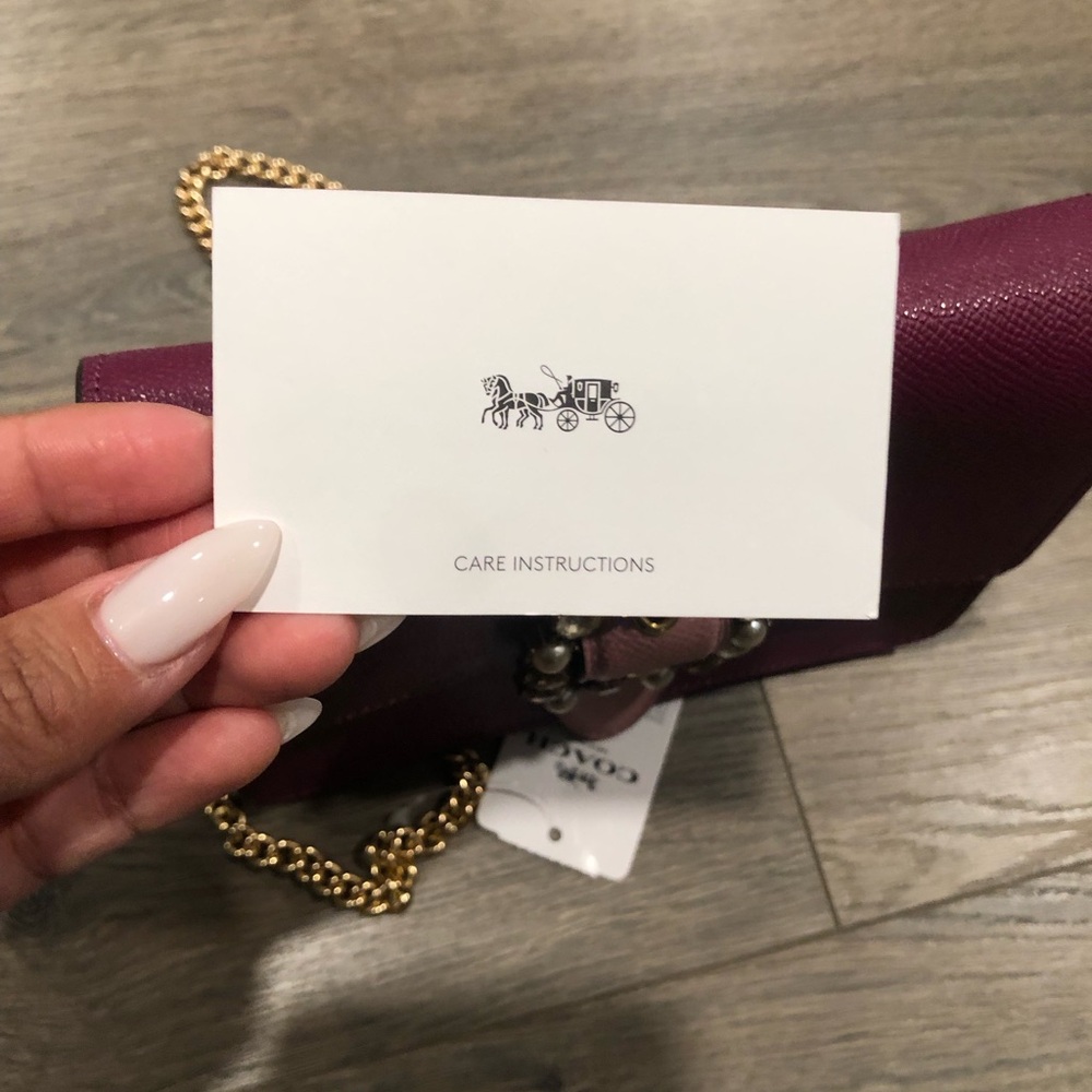 Coach Bowery Pink and Purple Crossbody Bag with Jeweled Buckle and Gold Accents - Picture 7 of 12